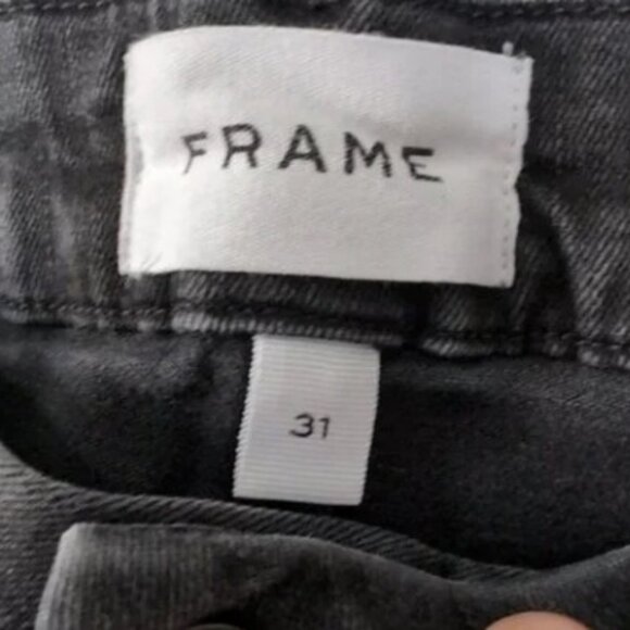 Frame black le crop mini boot cut raw edge jeans size 31 - Picture 7 of 12